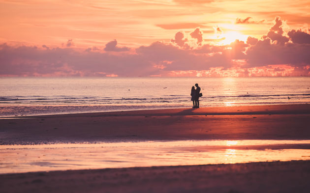 Vejers Strand Camping Natur Strand Solnedgang