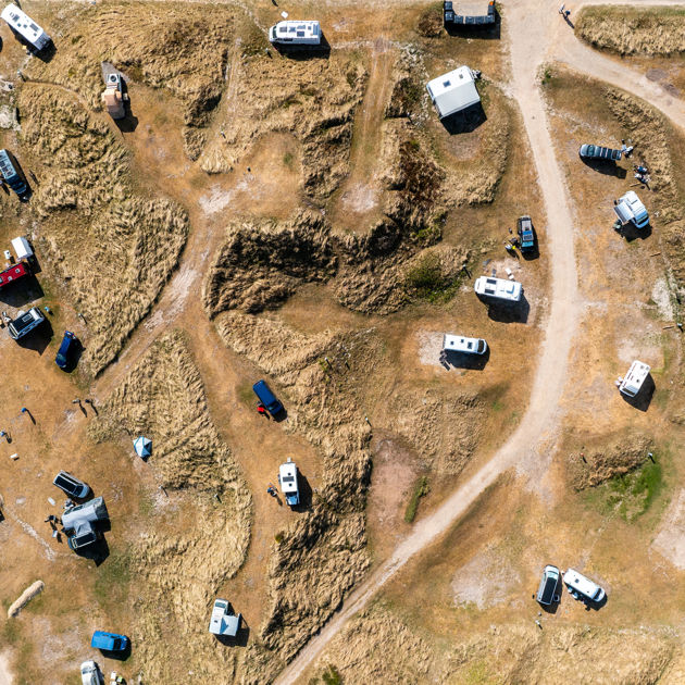 Vejers Strand Camping Pladsen Dronefoto Efterår