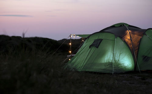 Vejers Strand Camping Pladsen Klitter Telt Aften